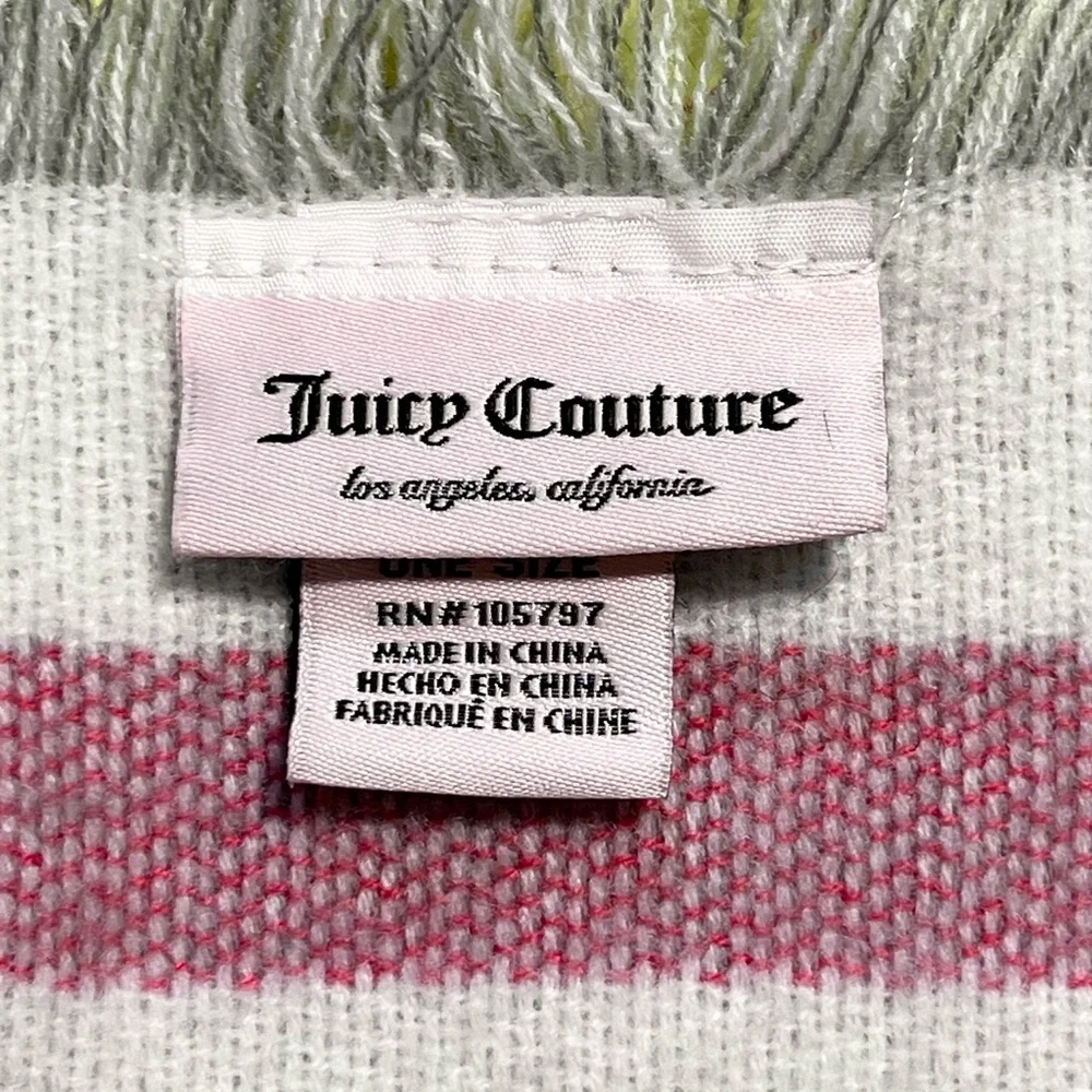 Juicy Couture scarf logo spell-out signature graphic blanket throw shoulder wrap